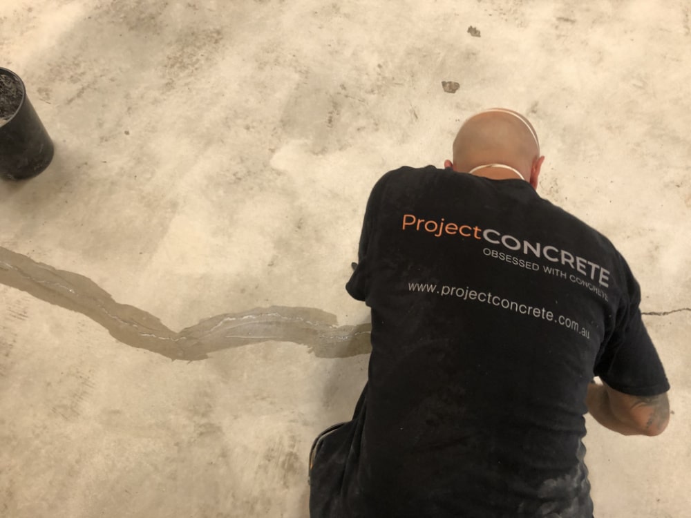 Repair And Reseal Concrete Surface In Progress