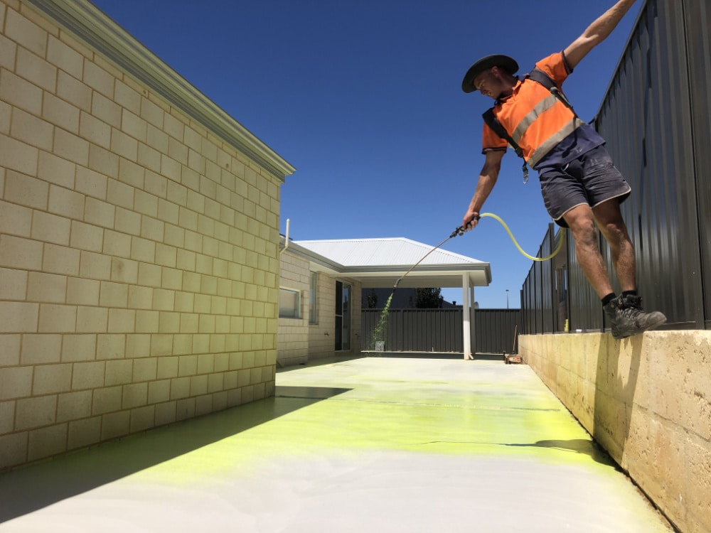 Waterproof Epoxy Floor Coating Being Applied