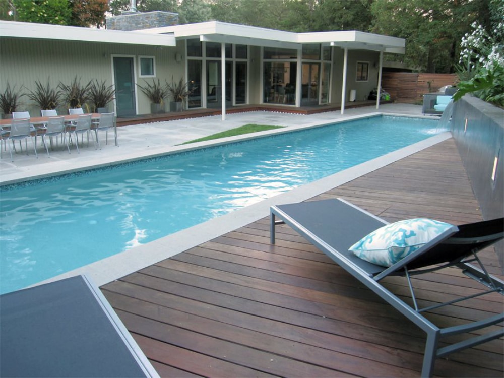 Wood Pool Deck Shades Of Green Landscape