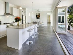 Customised Polished Concrete Kitchen Floor
